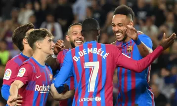 स्पेनिस ला लिगा : औवामियाङको दुई गोलमा बार्सिलोनाको जित