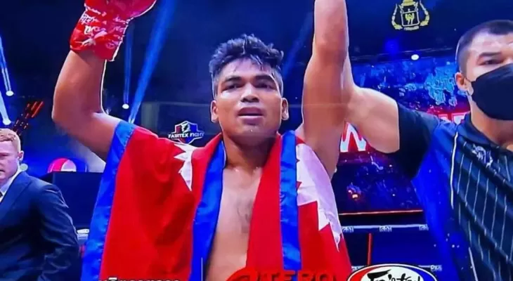 मुवाँथाई खेलाडी गुणराजले म्यानमारका माङकोनलाई पराजित गरे