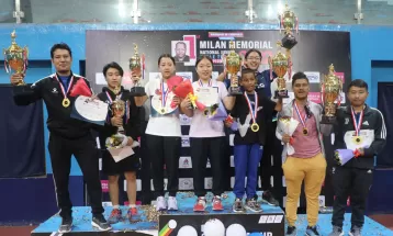 राष्ट्रिय टेबलटेनिस प्रतियोगितामा बोधित र वियंकालाई स्वर्ण