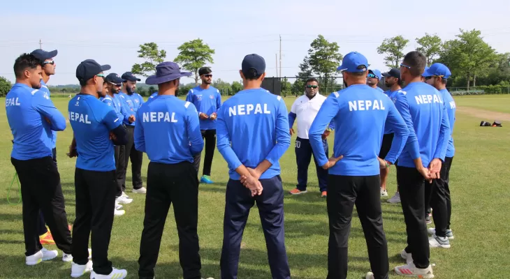 नेपालले ओन्टारियो क्रिकेट क्लबविरुद्ध खेल्दै