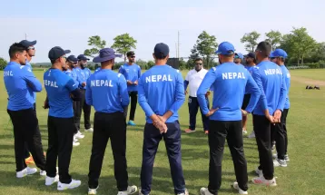 नेपालले ओन्टारियो क्रिकेट क्लबविरुद्ध खेल्दै