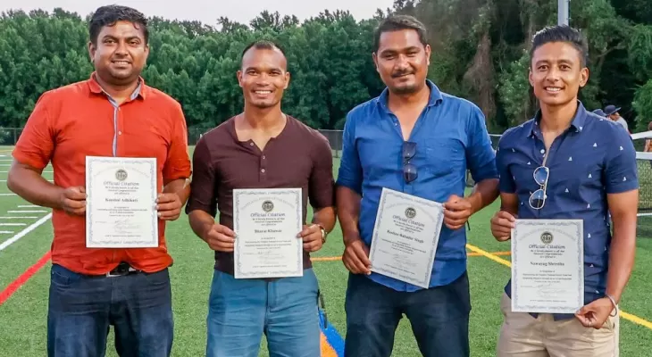 अमेरिकामा नेपाली फुटबलर र पत्रकार सम्मानित