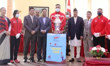 Prime Minister Deuba unveils trophy of 9th National Games