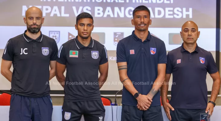 Nepal and Bangladesh playing friendly match