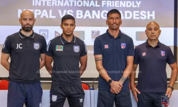 Nepal and Bangladesh playing friendly match