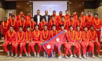 भियतनाममा जाने फुटबल टोलीको बिदाई