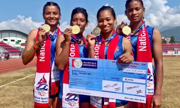 महिला चार सय मिटर रिले दौडमा आर्मीलाई स्वर्ण