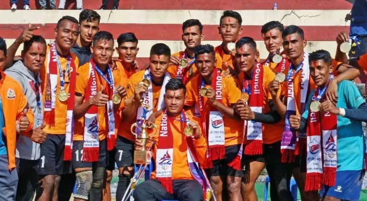 नवौँ राष्ट्रिय खेलकुद : पुरुष भलिबलमा एपिएफलाई स्वर्ण