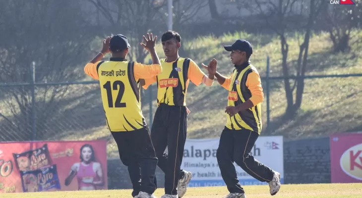 यु १९ राष्ट्रिय क्रिकेट : गण्डकी प्रदेश विजयी