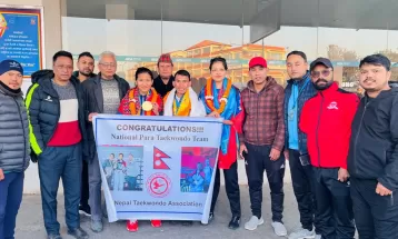 पारा तेक्वान्दो टोली स्वदेश फर्कियो