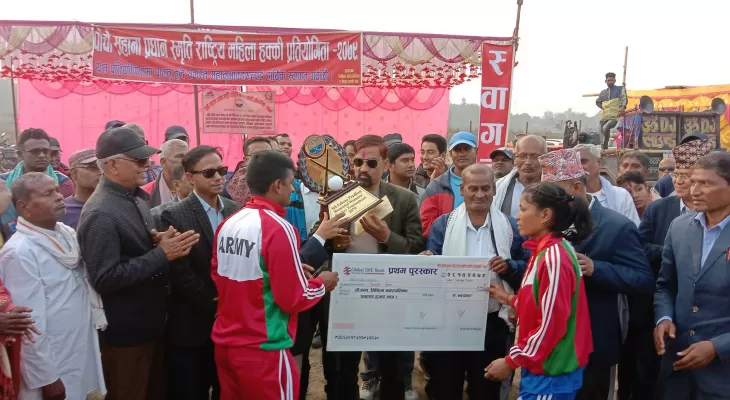 सहाना प्रधान स्मृति राष्ट्रिय महिला हक्की प्रतियोगिताको उपाधि आर्मीलाई