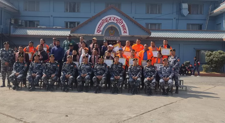 सशस्त्र प्रहरीद्वारा नवौँ राष्ट्रिय खेलकुद प्रतियोगिताका विजेता खेलाडीलाई सम्मान