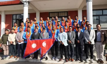 PM Dahal announces 200k each to victorious cricketers