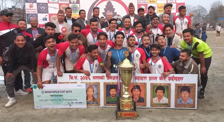 दोस्रो भक्तपुर कप फुटबलको उपाधि हिलिङ होमलाई