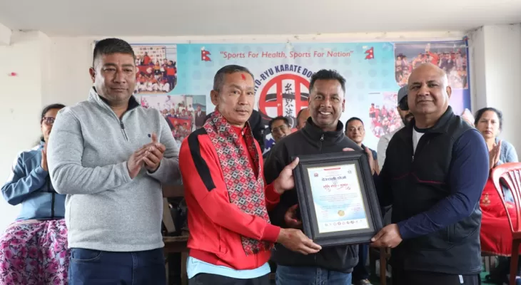 देउराली डोजोद्वारा खेलाडी सम्मानित