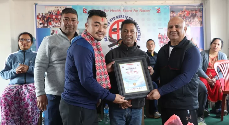 देउराली डोजोद्वारा खेलाडी सम्मानित