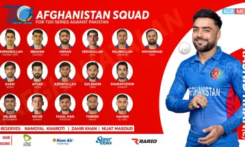 पाकिस्तानविरुद्धको टी–२० सिरिजका लागि अफगानिस्तान क्रिकेट टोली घोषणा