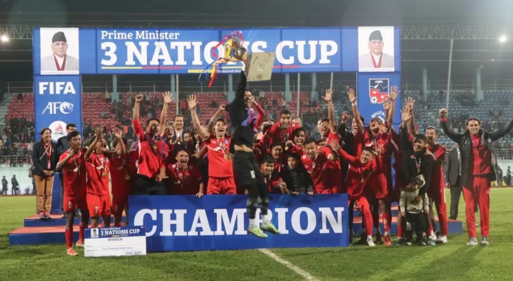 प्रधानमन्त्री त्रिदेशीय फुटबल प्रतियोगिताको उपाधि नेपाललाई