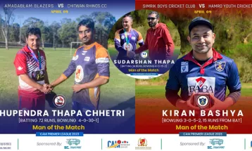 क्याम प्रिमियर लिगः अमडाब्लम ब्लेजर, क्याम युथ र सिम्रिक ब्वाइज क्रिकेट क्लब विजयी