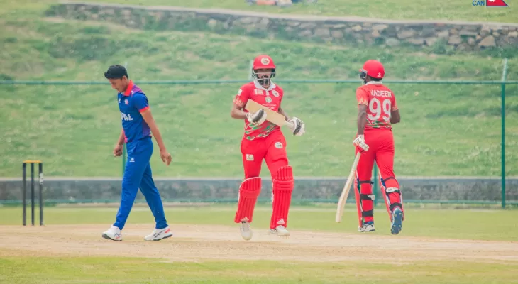 नेपालले ओमानसँग अभ्यास खेल खेल्दै