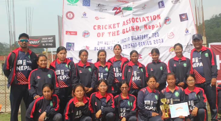 नेपाल भारत नेत्रहीन महिला क्रिकेट : श्रृंखलामा नेपाल २–१ ले अगाडि
