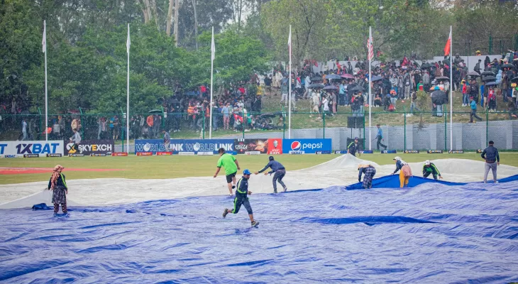 बर्षाका कारण नेपाल र युएईबीचको फाइनल खेल पुनः अवरुद्ध