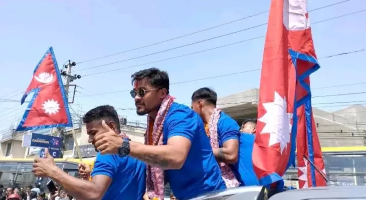 एसिया कपमा छनोट भएका क्रिकेट खेलाडीको विराटनगरमा भव्य सम्मान