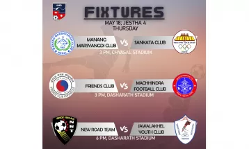 शहीद स्मारक ए डिभिजन लिगमा आज तीन खेल हुँदै