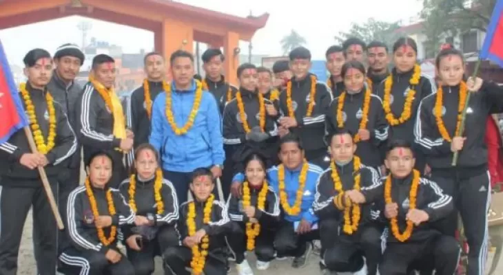 Nepali team leaves for India to take part in Indo-Nepal Karate Championship