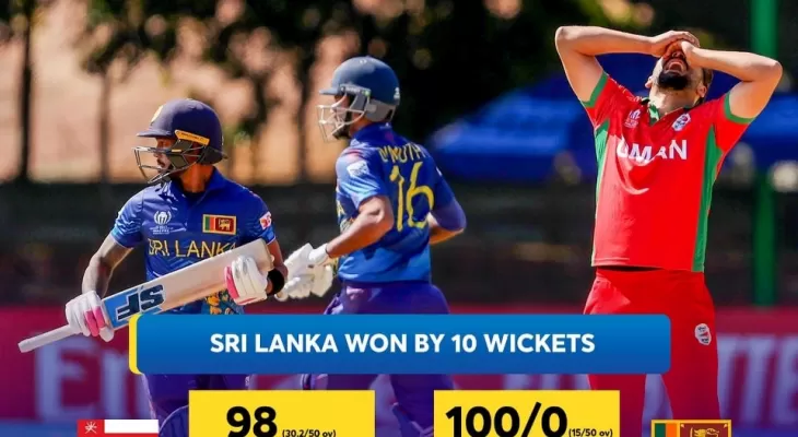 Sri Lanka wins by 10 wickets in the ICC World Cup qualifier
