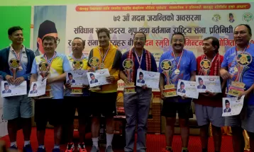 मदन भण्डारी स्मृति ब्याडमिन्टन : पूर्वमुख्यमन्त्री राई र थापाको जोडी च्याम्पियन
