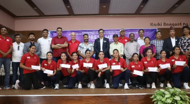 भलिबल खेलाडीलाई मासिक पारिश्रमिक