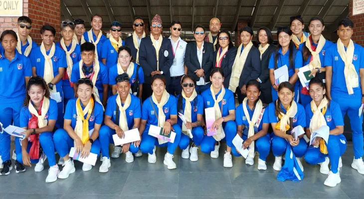 एसियाडका लागि राष्ट्रिय महिला फुटबल टोली चीन प्रस्थान