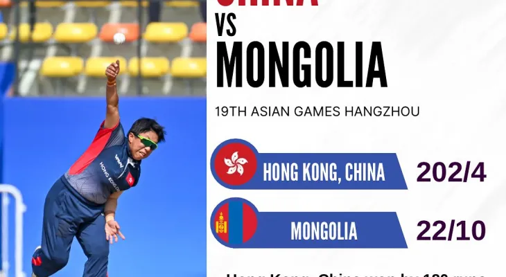 एसियाली खेलकुद : महिला क्रिकेटमा हङकङले मंगोलियालाई १ सय ८० रनले हरायो