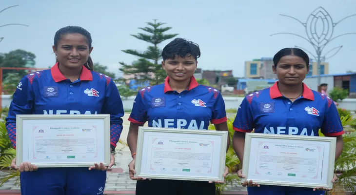 महिला क्रिकेटरलाई गृहनगरमा सम्मान