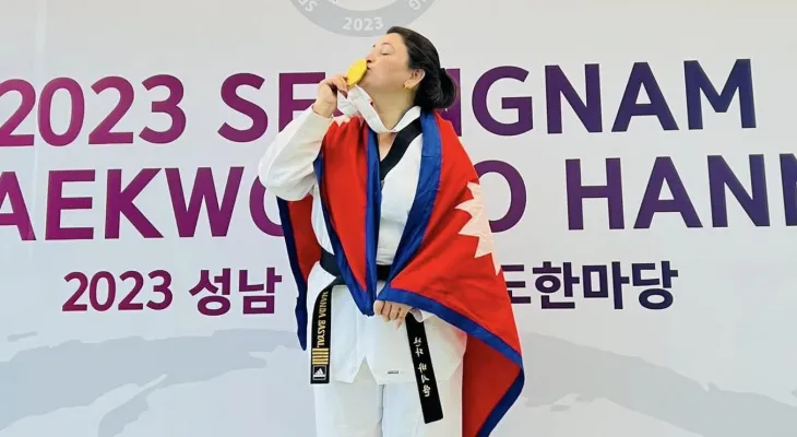 पुलिस बन्ने सोच बनाउएकी नन्दा तेक्वान्दोमा जमिन