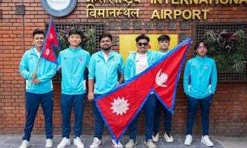Nepal's team competes in PUBG Mobile in the second round of the 19th Asian Games