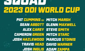 एकदिवसीय विश्वकपका लागि अष्ट्रेलियाको १५ सदस्यीय टोली घोषणा