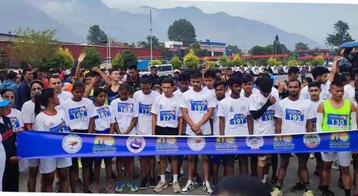 अन्तर नगरपालिका राष्ट्रिय क्रस कन्ट्री दौड प्रतियोगितामा चन्द्रागिरि प्रथम