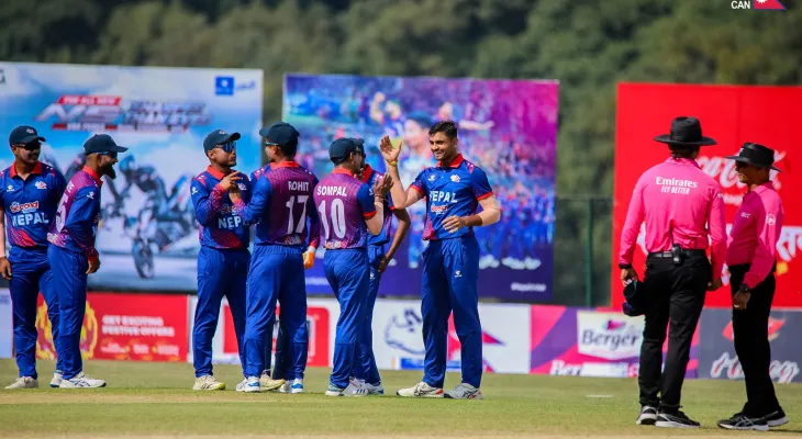 त्रिकोणात्मक टी–२० सिरिजको पहिलो खेलमा नेपालले युएईलाई हरायो