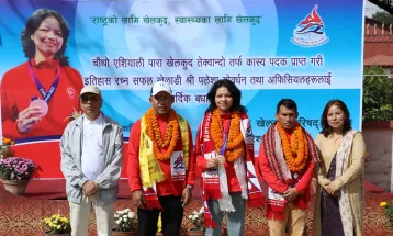 एसियाली पारा खेलकुदमा पदक जितेकी पलेशाको स्वागत