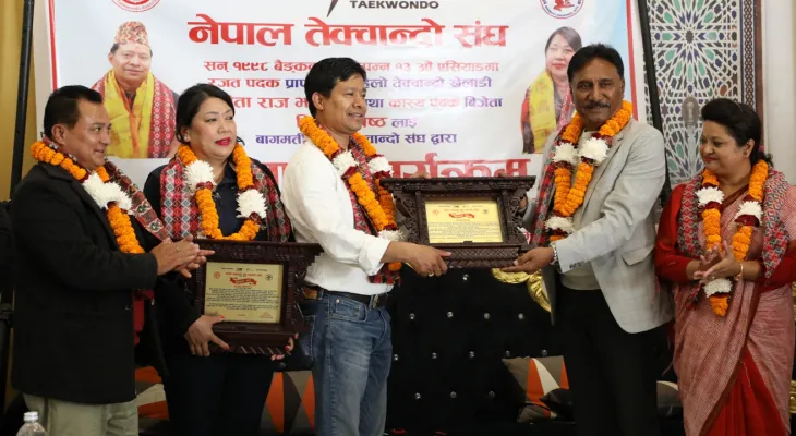 एसियाली खेलकुदका ऐतिहासिक रजत विजेता सविता र किशोर सम्मानित