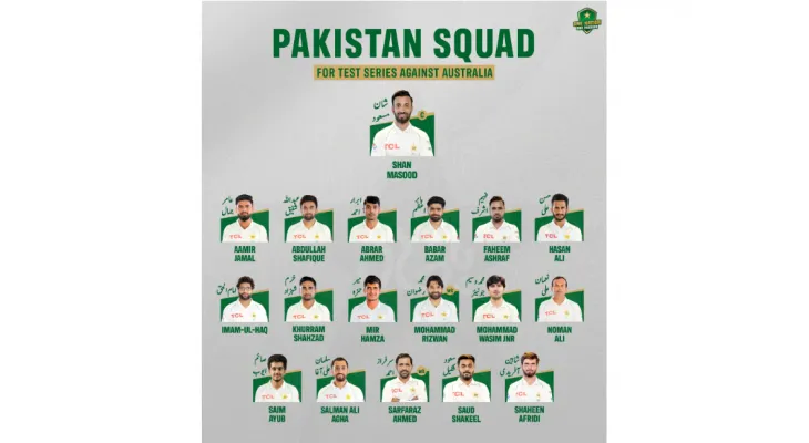 अस्ट्रेलिया टेस्ट भ्रमणका लागि पाकिस्तानी टोली घोषणा