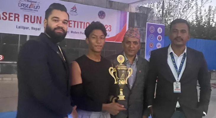 राष्ट्रिय लेजर रन प्रतियोगितामा सौगात र अन्जुलाई स्वर्ण