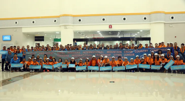 अन्तर्राष्ट्रिय क्रसकन्ट्री दौड प्रतियोगिताका लागि चिनियाँ खेलाडी पोखरामा