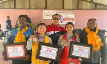 सातौँ दक्षिण एसियालीमा पदक जित्ने खेलाडी सम्मानित