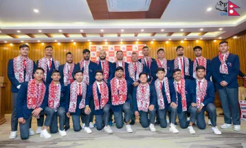 यू–१९ विश्वकप खेल्न नेपाली टोली दक्षिण अफ्रिका प्रस्थान