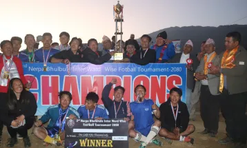 दोर्पाचिउरीडाँडाले जित्यो ‘नेर्पा भुलभुले फुटबल’को उपाधि