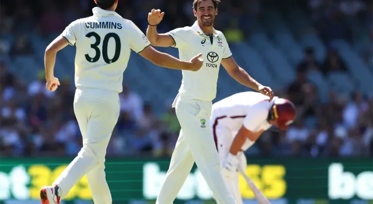 पहिलो टेस्टमा वेस्टइन्डिजविरुद्ध अस्ट्रेलिया १० विकेटले विजयी