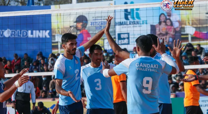 गण्डकी र हेल्प नेपाल टाइगर कप राष्ट्रिय भलिबलको फाइनलमा